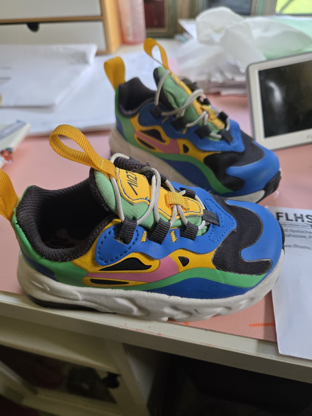 Nike Kids Multicolor Sneakers - Blue, Green, Yellow